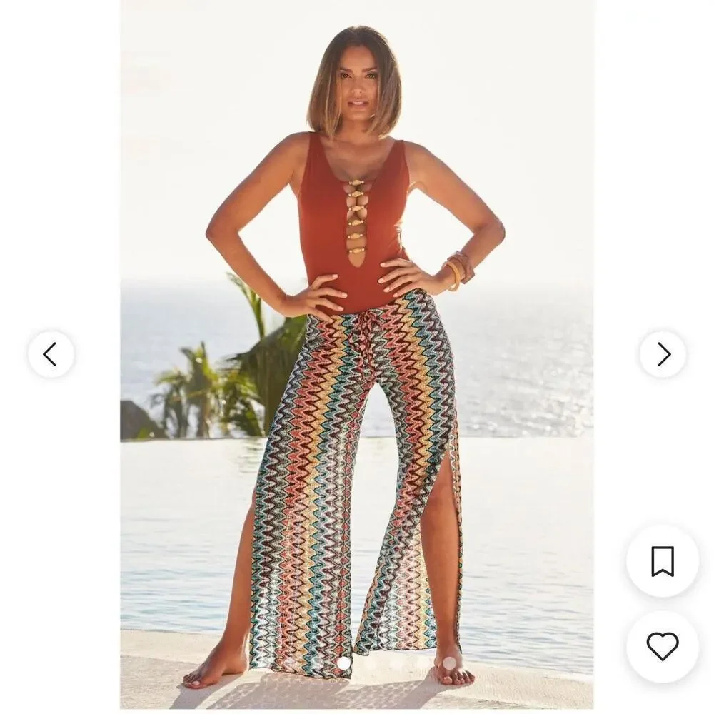 Bleu by Rod Beattie Kore Lace Down Mio One-Piece Swimsuit Sienna Size 14 NWT